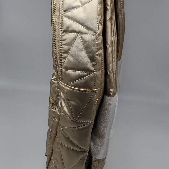 Michael Kors Winnie Large Quilted Nylon Backpack Pale Gold